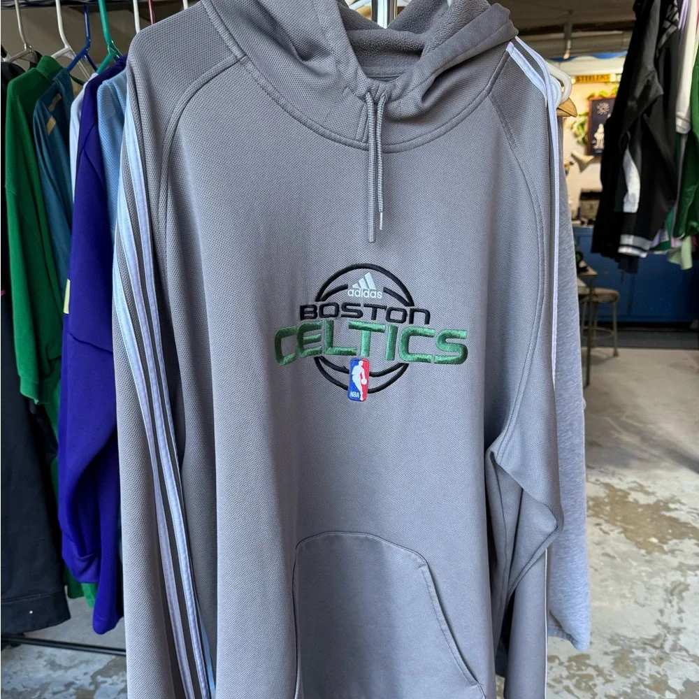 Adidas Gray and Green Boston Celtics Hoodie - Picture 1 of 4